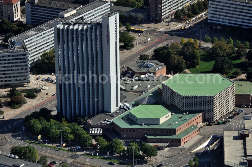 Aerial photograph Chemnitz - City center of Chemnitz with city hall and the Mercure hotel in Chemnitz in Saxony