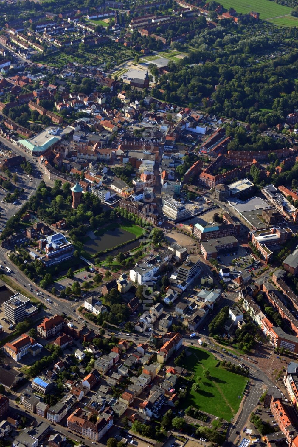 Cuxhaven from above - Downtown Cuxhaven in Lower Saxony