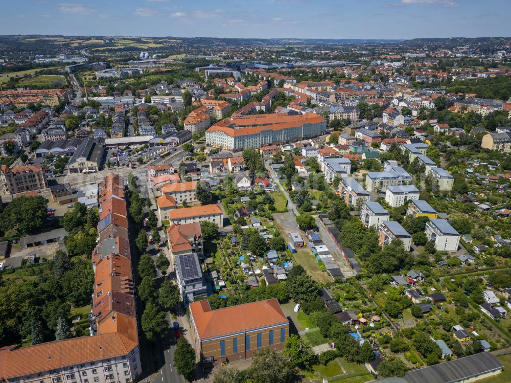 Aerial image Dresden - Cityscape of the district in the district Pieschen in Dresden in the state Saxony, Germany