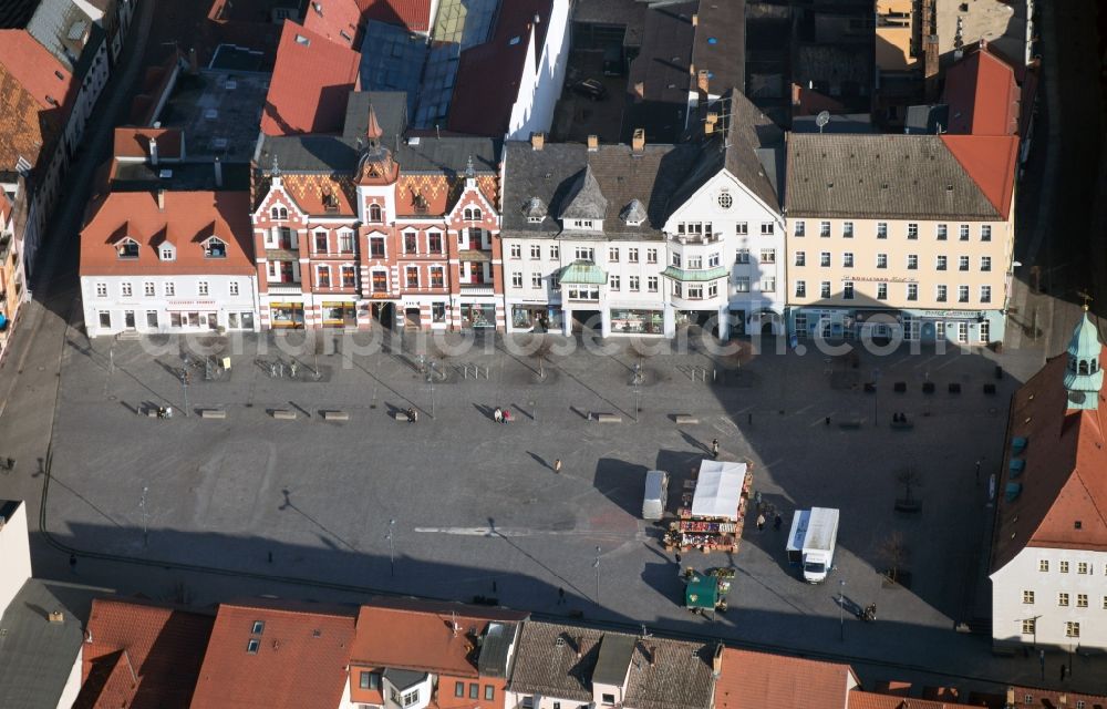 Finsterwalde from above - Downtown Finsterwalde in the state of Brandenburg. Finsterwalde is the most densely populated place in the Elbe-Elster