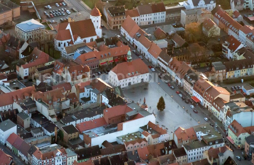 Aerial image Finsterwalde - Downtown Finsterwalde in the state of Brandenburg. Finsterwalde is the most densely populated place in the Elbe-Elster