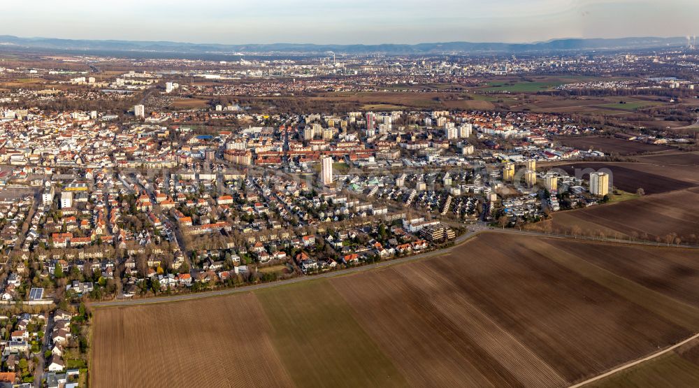 Aerial photograph Frankenthal - Cityscape of the district South in Frankenthal in the state Rhineland-Palatinate, Germany