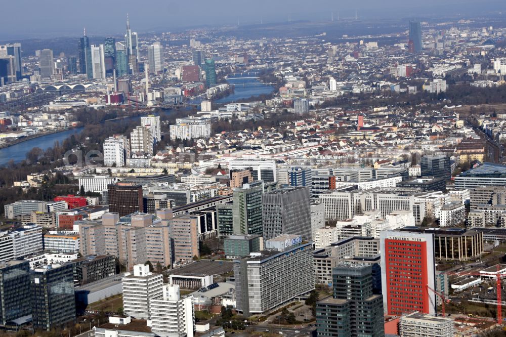 Aerial photograph Frankfurt am Main - Cityscape of the district in the district Niederrad in Frankfurt in the state Hesse, Germany