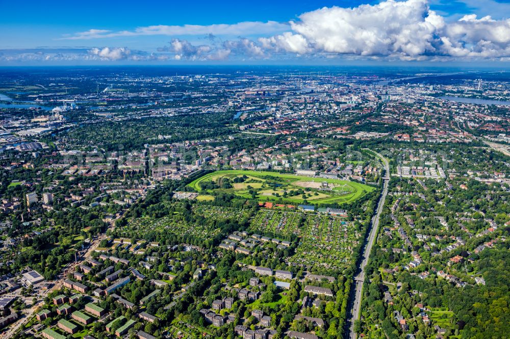 Hamburg from the bird's eye view: Cityscape of the district Horn in Hamburg, Germany