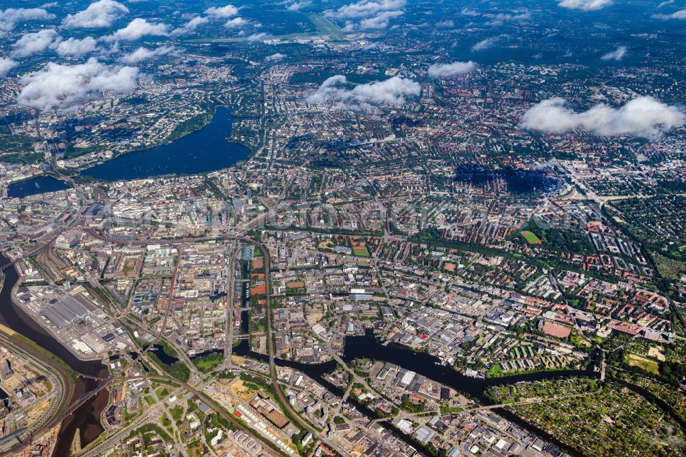 Hamburg from the bird's eye view: Cityscape of the district Horn in Hamburg, Germany