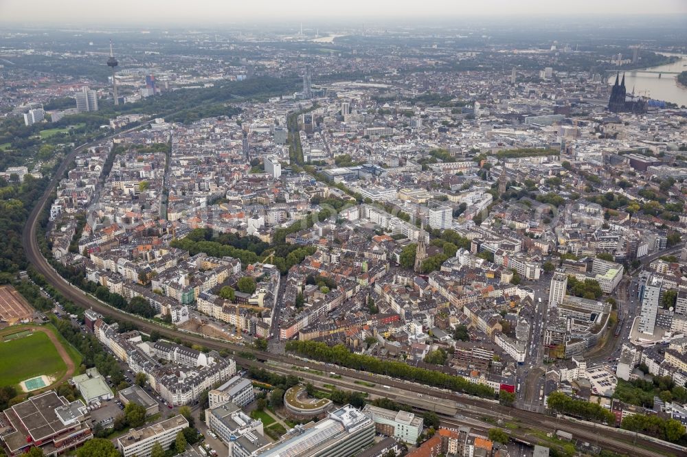 Köln from the bird's eye view: View of the city centre of Cologne in the state North Rhine-Westphalia