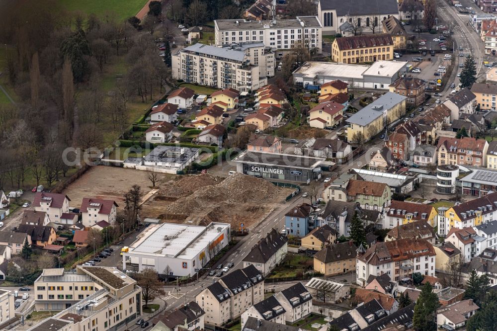 Aerial photograph Lahr/Schwarzwald - Cityscape of the district of Geroldsecker Vorstadt in Lahr/Schwarzwald in the state Baden-Wuerttemberg, Germany