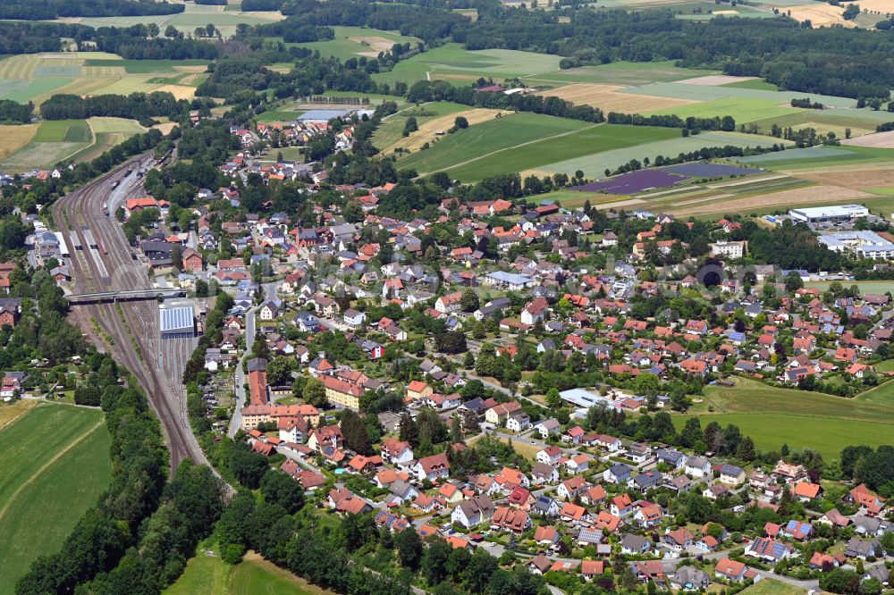 Aerial image Neuenmarkt - Cityscape of the district in Neuenmarkt in the state Bavaria, Germany