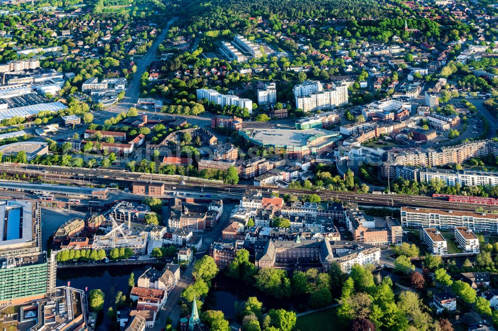 Hamburg from the bird's eye view: Cityscape of the district in the district Bergedorf in Hamburg, Germany