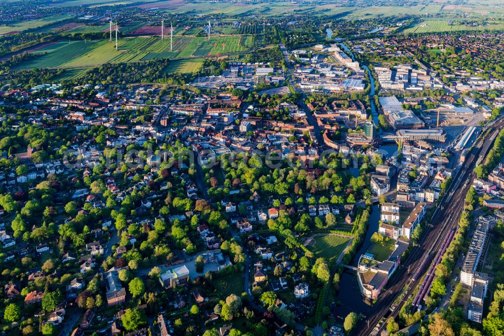 Hamburg from the bird's eye view: Cityscape of the district in the district Bergedorf in Hamburg, Germany