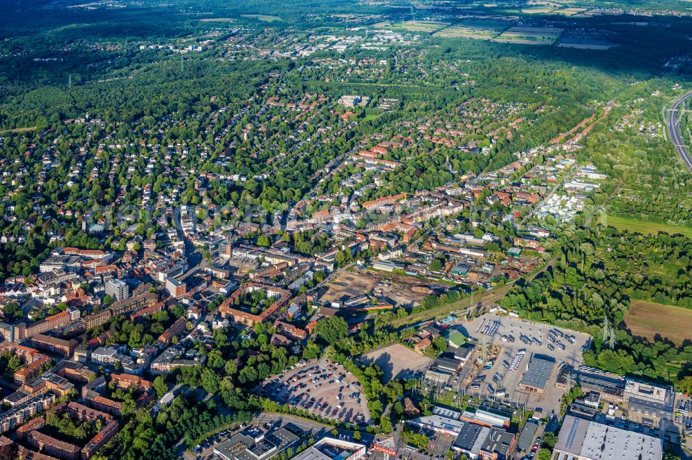 Aerial photograph Hamburg - Cityscape of the district in the district Bergedorf in Hamburg, Germany