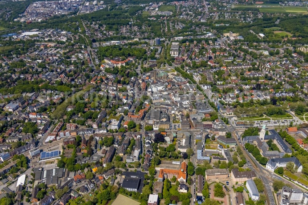 Aerial photograph Gelsenkirchen - Cityscape of the district in the district Buer in Gelsenkirchen at Ruhrgebiet in the state North Rhine-Westphalia, Germany