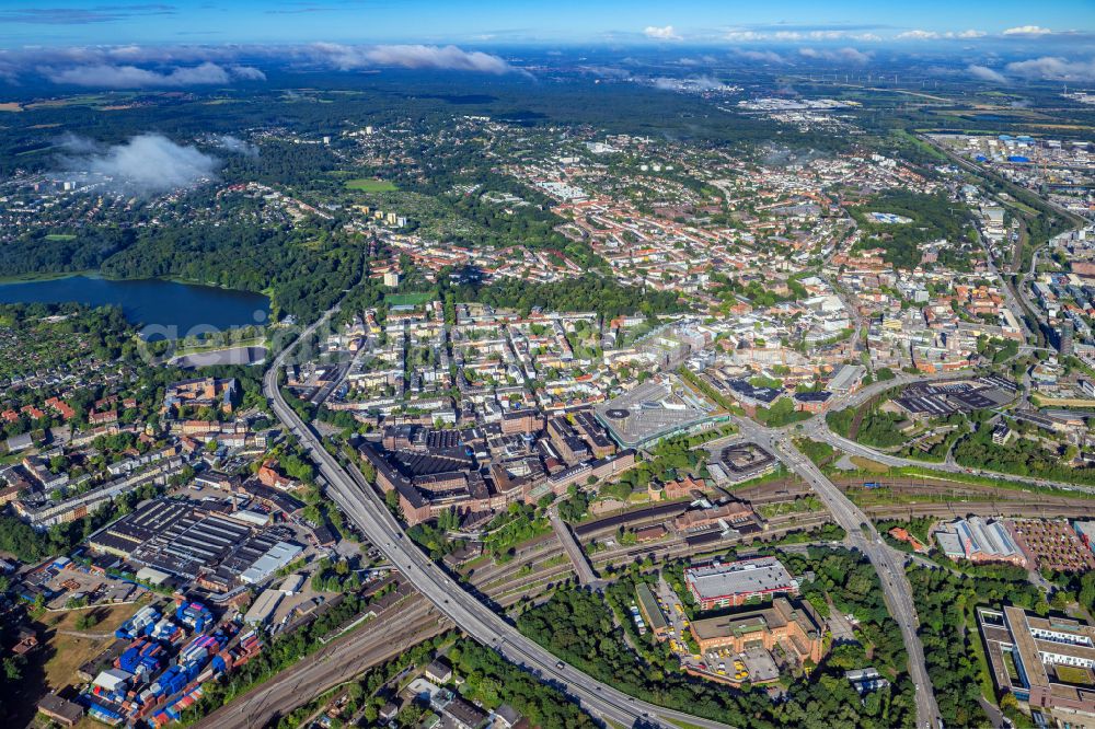 Aerial image Hamburg - Cityscape of the district in the district Harburg in Hamburg, Germany