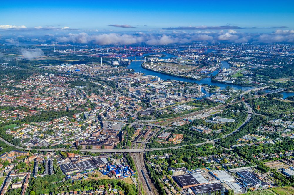 Aerial photograph Hamburg - Cityscape of the district in the district Harburg in Hamburg, Germany