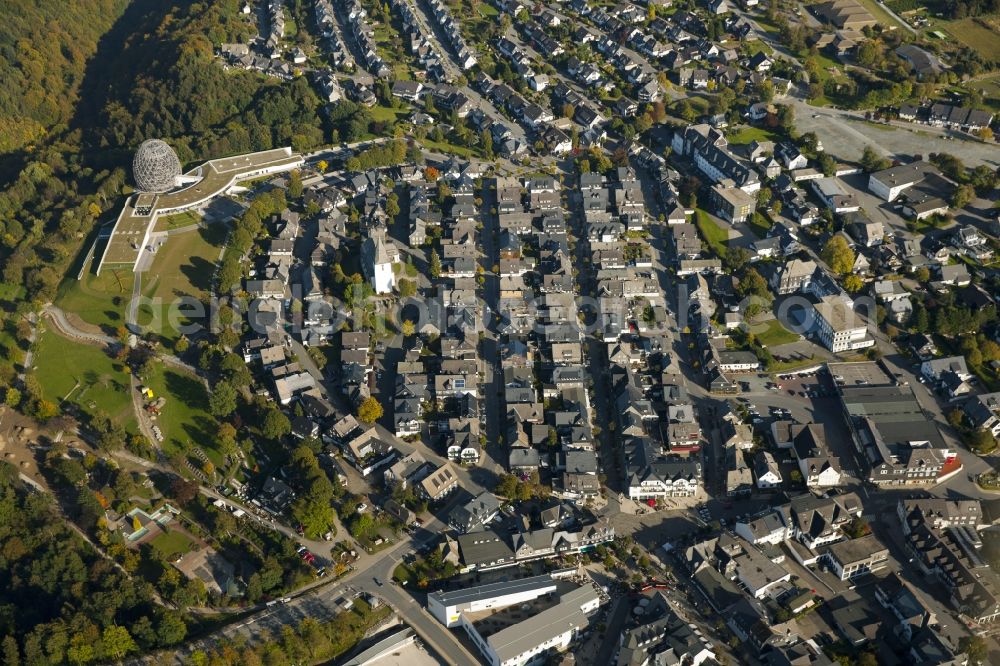 Winterberg from the bird's eye view: View at the inner city and the Oversum Vita Rresort in Winterberg in the Upper Sauerland the federal state of North Rhine-Westphalia