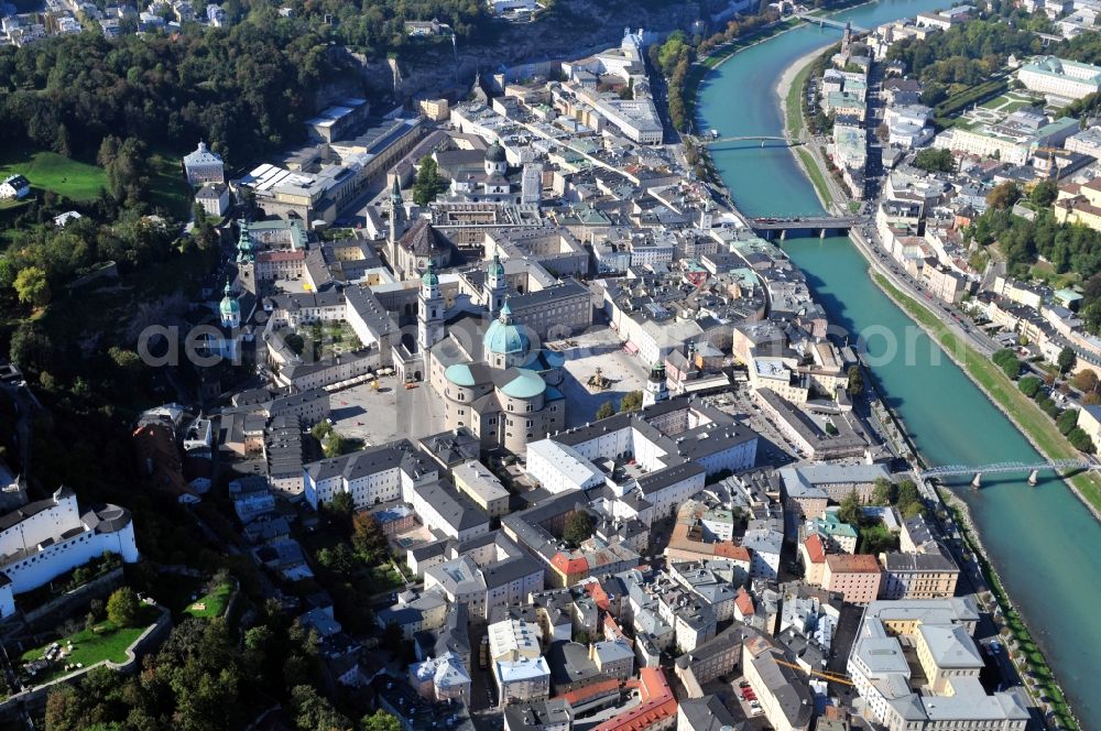 Aerial image Salzburg - View of the Salzburger Dom in the state Salzburg in Austria