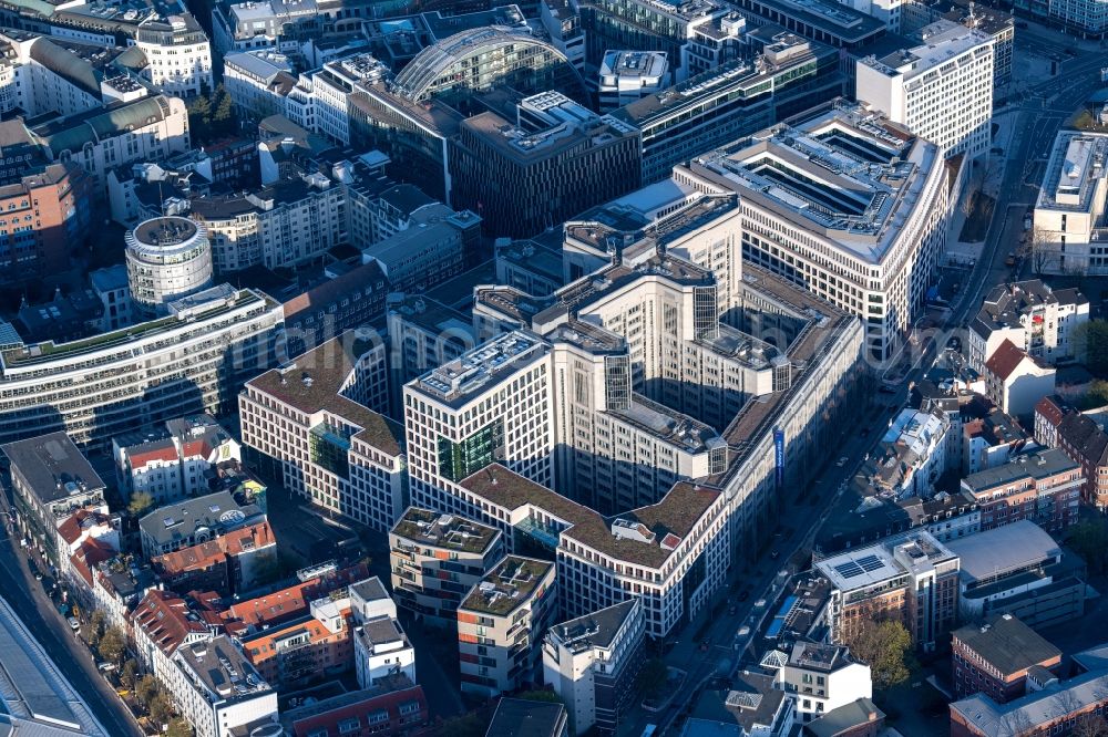 Aerial image Hamburg - City center in the urban area of a??a??Neustadt with the Axel-Springer-Haus in Hamburg, Germany