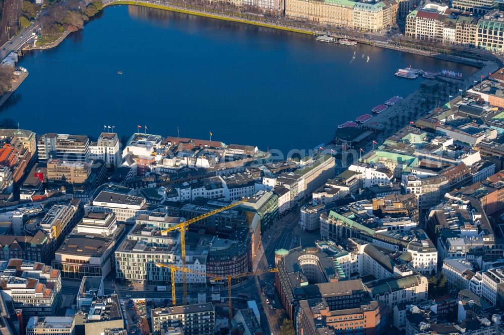 Hamburg from the bird's eye view: City center in the urban area of a??a??Neustadt with the Gaensemarkt in Hamburg, Germany