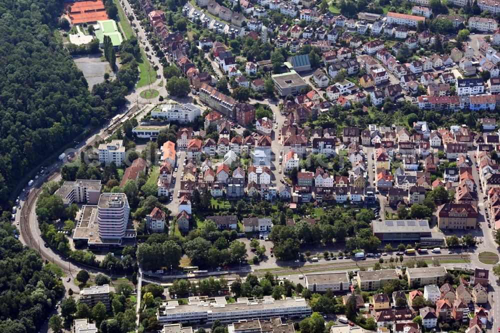 Aerial photograph Stuttgart - Cityscape of the district Komponistenviertel in the district Botnang-Ost in Stuttgart in the state Baden-Wuerttemberg, Germany