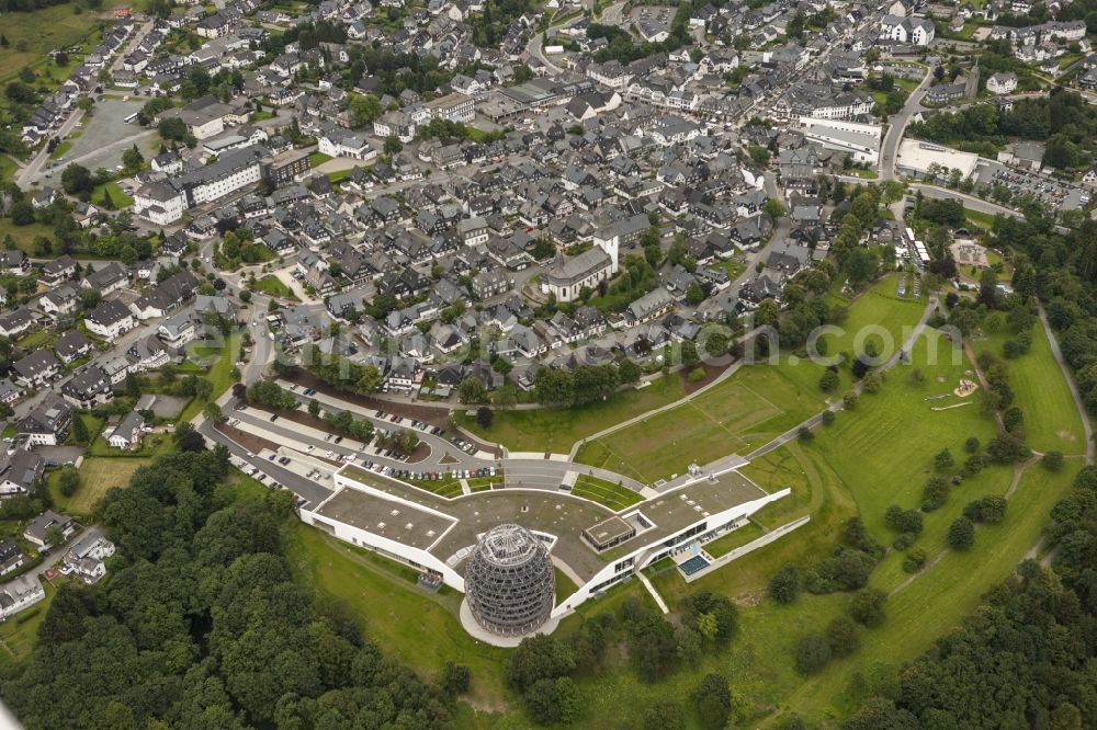 Aerial image Winterberg - View at the Oversum Vita Rresort and the city of Winterberg in the Upper Sauerland the federal state of North Rhine-Westphalia