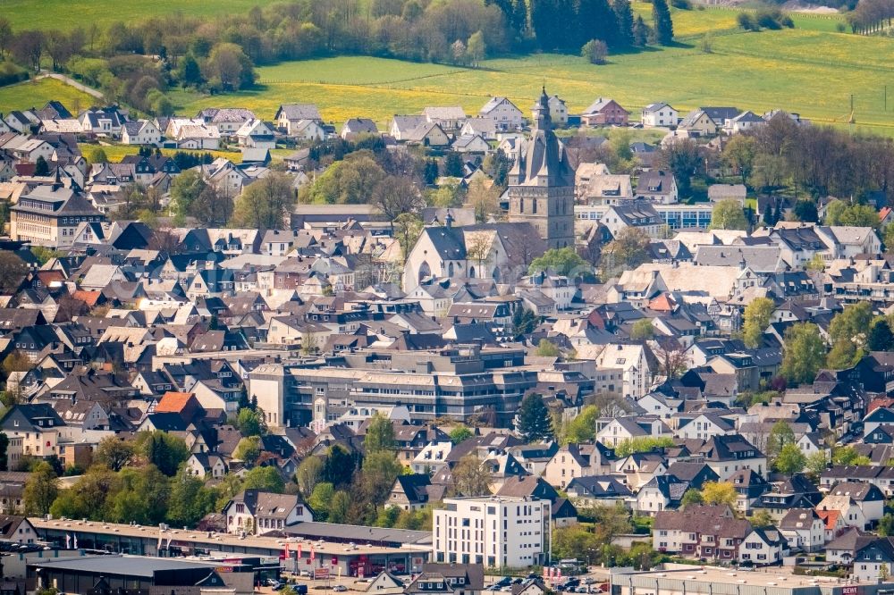 Aerial photograph Brilon - Down town area in Brilon in the state North Rhine-Westphalia, Germany