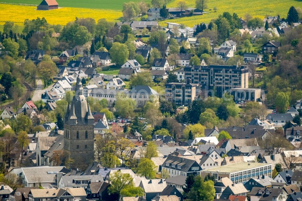 Aerial image Brilon - Down town area in Brilon in the state North Rhine-Westphalia, Germany