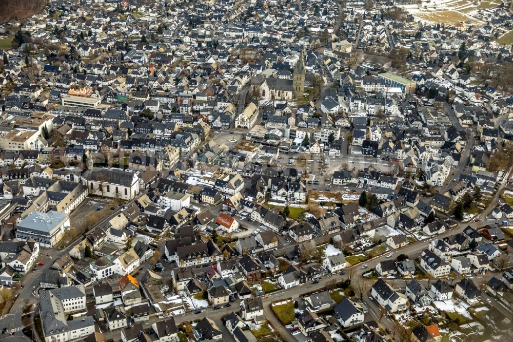 Aerial photograph Brilon - Down town area in Brilon in the state North Rhine-Westphalia, Germany