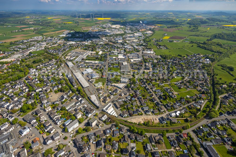 Brilon from the bird's eye view: Down town area in Brilon at Sauerland in the state North Rhine-Westphalia, Germany