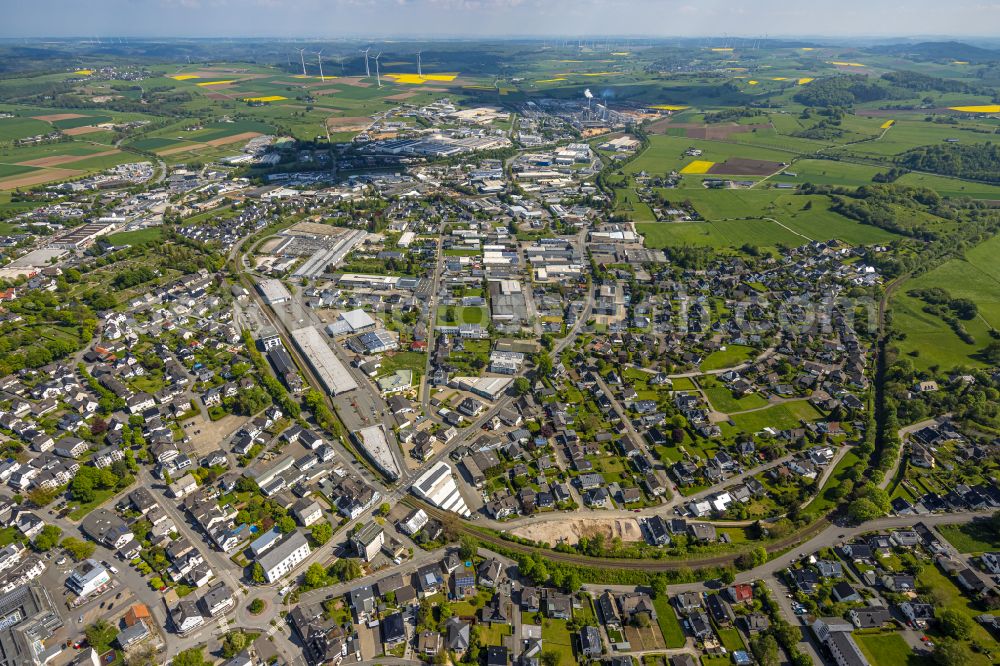 Aerial image Brilon - Down town area in Brilon at Sauerland in the state North Rhine-Westphalia, Germany