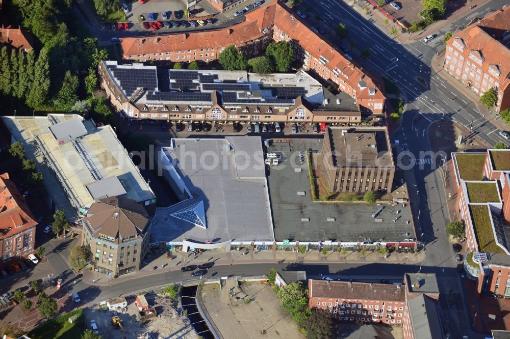 Cuxhaven from above - Shopping center in the downtown area in Cuxhaven in Lower Saxony