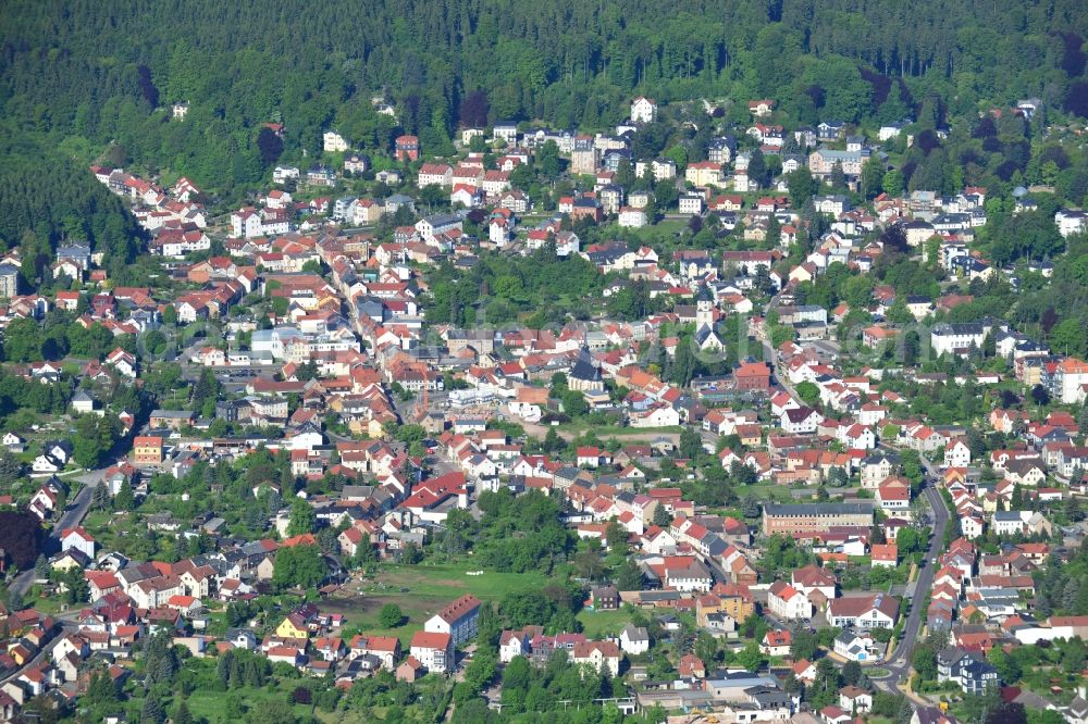 Friedrichroda from the bird's eye view: Down town area in Friedrichroda in the state Thuringia, Germany