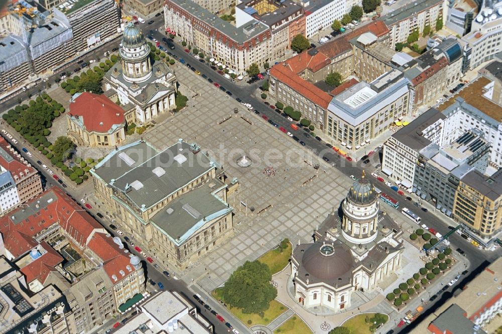 Berlin Mitte from above - Downtown area at the Gendarmenmarkt with Schauspielhaus - Konzerthaus Berlin in Berlin-Mitte