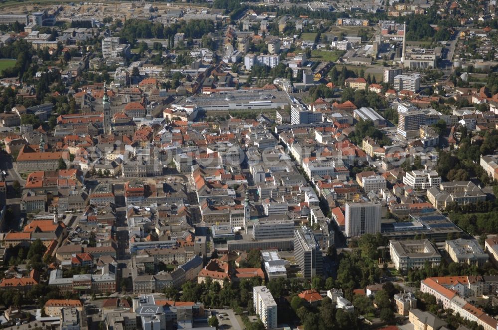 Aerial photograph Klagenfurt - Down town area in Klagenfurt in Kaernten, Austria