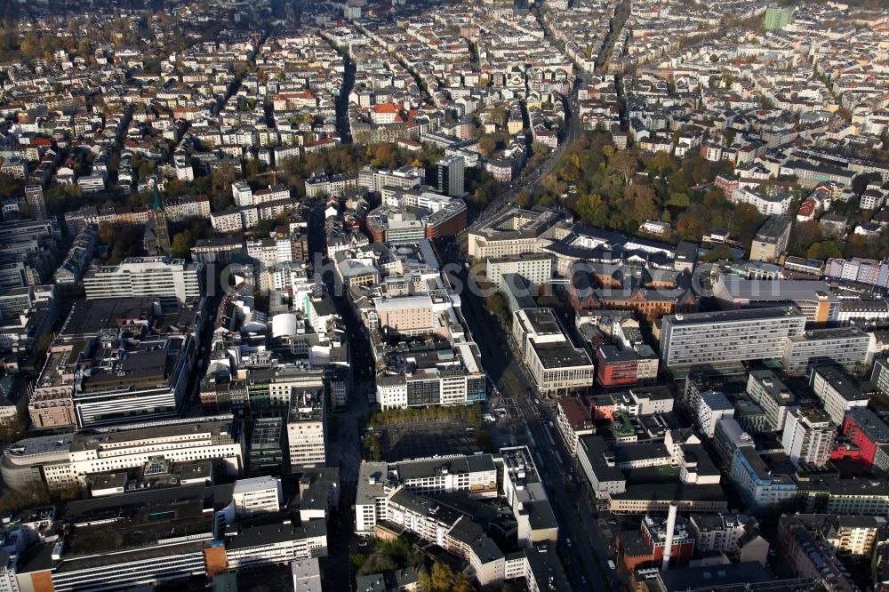 Aerial photograph Frankfurt am Main - Crossing the Zeil with the Konrad-Adenauer-Strasse in Frankfurt - Hesse in Germany