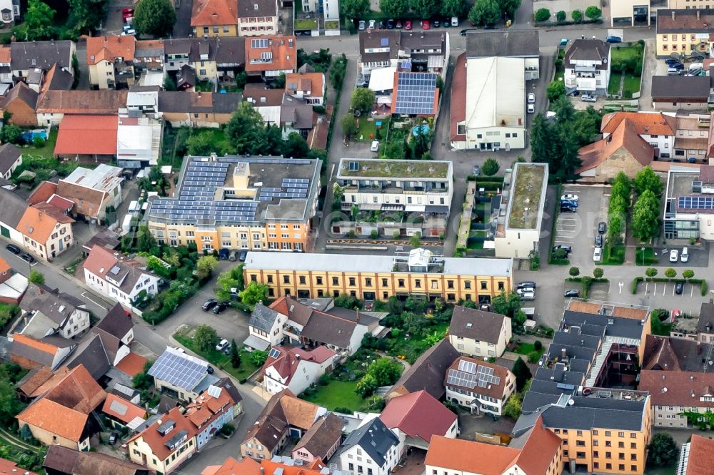 Herbolzheim from above - Down town area Kuenzer Areal in Herbolzheim in the state Baden-Wurttemberg, Germany