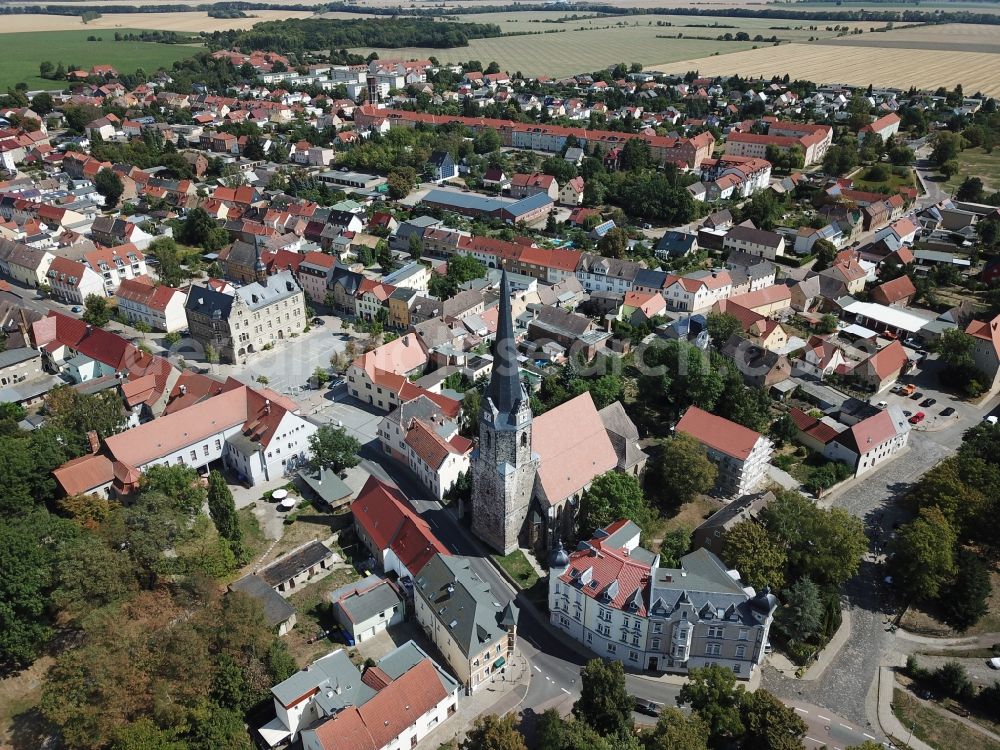 Aerial image Lützen - City view of the city area of in Luetzen in the state Saxony-Anhalt, Germany