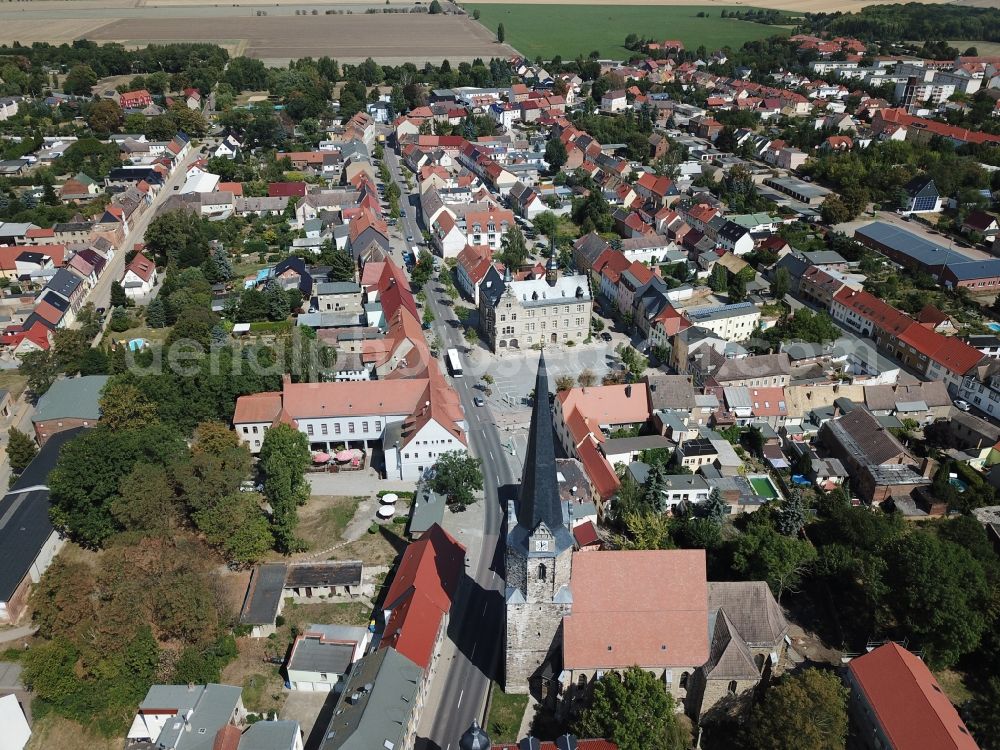 Aerial photograph Lützen - City view of the city area of in Luetzen in the state Saxony-Anhalt, Germany