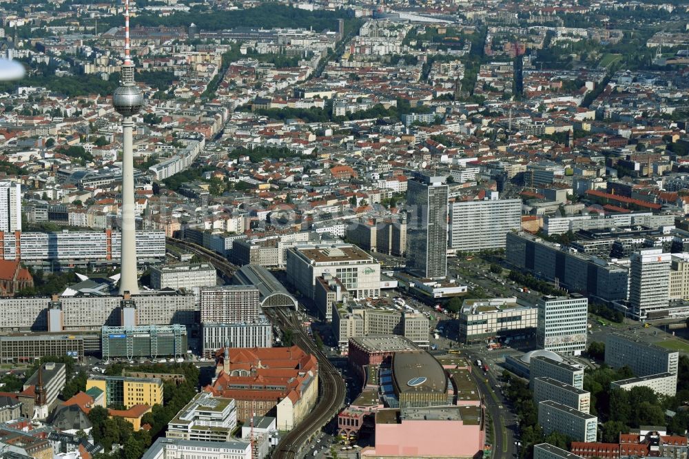 Berlin from the bird's eye view: The city center in the downtown area east on the TV- tower in the district Mitte in Berlin, Germany