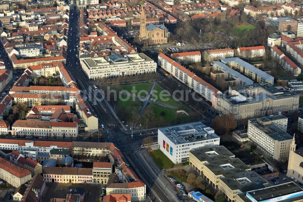 Aerial image Potsdam - Downtown area at Unity Square in Potsdam in Brandenburg