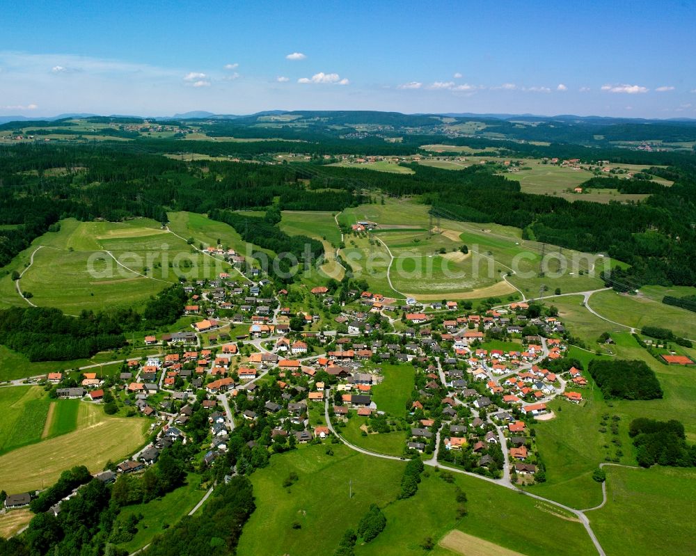 Aerial image Rippolingen - City view from the downtown area with the outskirts with adjacent agricultural fields in Rippolingen in the state Baden-Wuerttemberg, Germany