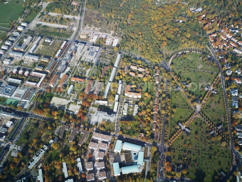 Potsdam from above - Downtown area at Voltaireweg, Hegelallee, and Ulanenweg in Potsdam in Brandenburg