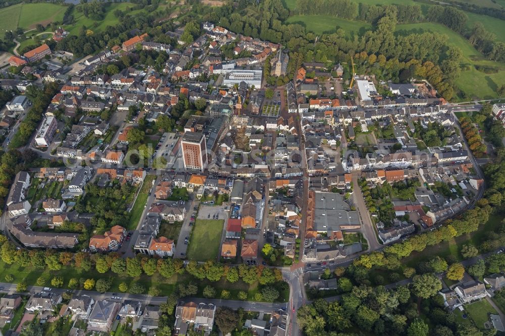 Rheinberg from above - City view over Rheinberg at the Niederrhein in North Rhine-Westfalia