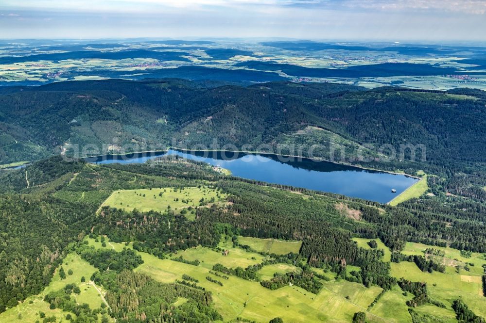 Aerial photograph Langelsheim - Dam of the hydroelectric power plant in Langelsheim in Lower Saxony