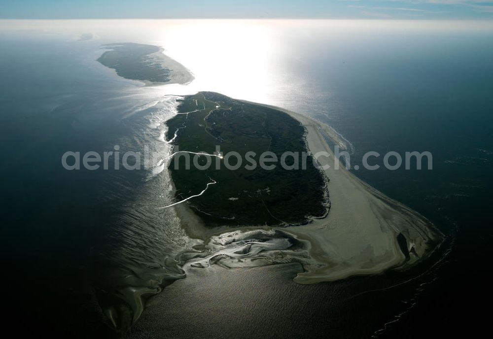 Aerial photograph Baltrum - Baltrum is a barrier island off the coast of East Frisia, in Germany, and is a municipality in the district of Aurich, Lower Saxony. It is located in-between the chain of the seven inhabited East Frisian Islands. Baltrum is the smallest island in this chain by area and inhabitants