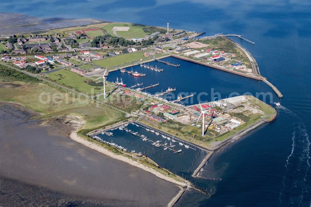 Aerial image Borkum - Island area Borkum with the village center in Borkum in the state Lower Saxony, Germany