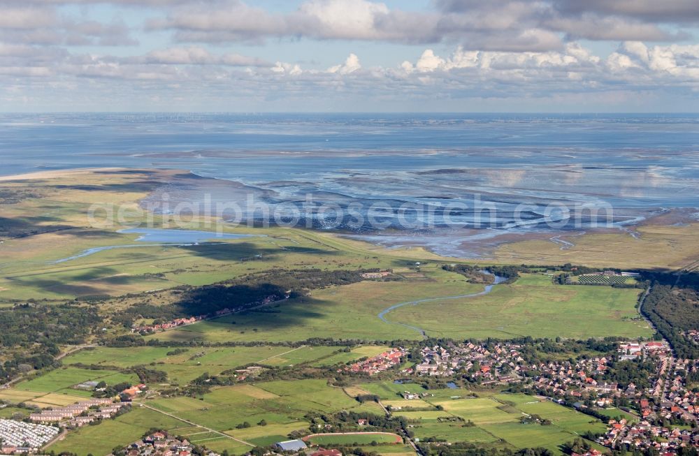 Borkum from above - Island area Borkum with the village center in Borkum in the state Lower Saxony, Germany