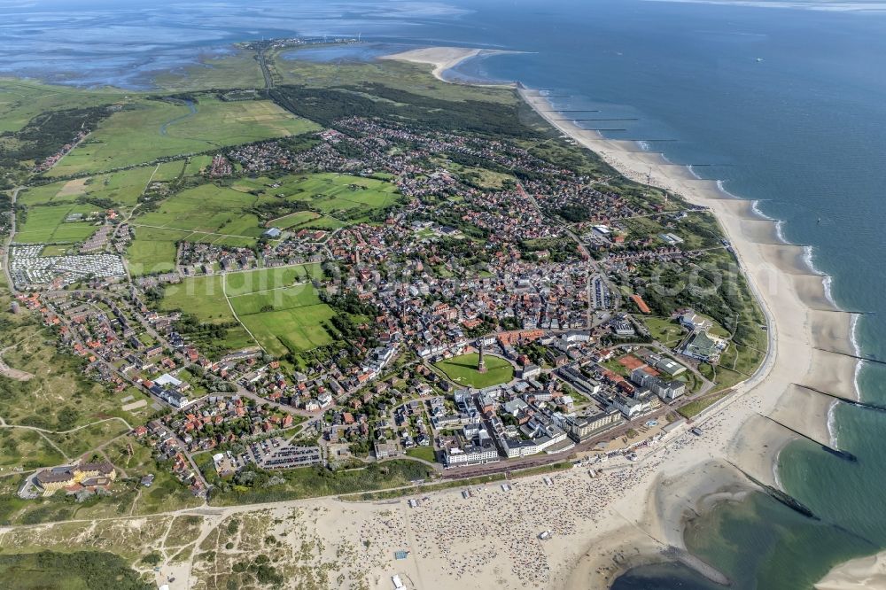 Aerial photograph Borkum - Island area Borkum with the village center in Borkum in the state Lower Saxony, Germany