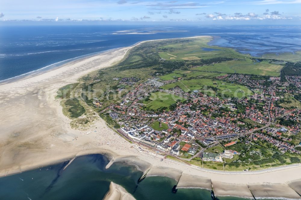 Borkum from above - Island area Borkum with the village center in Borkum in the state Lower Saxony, Germany