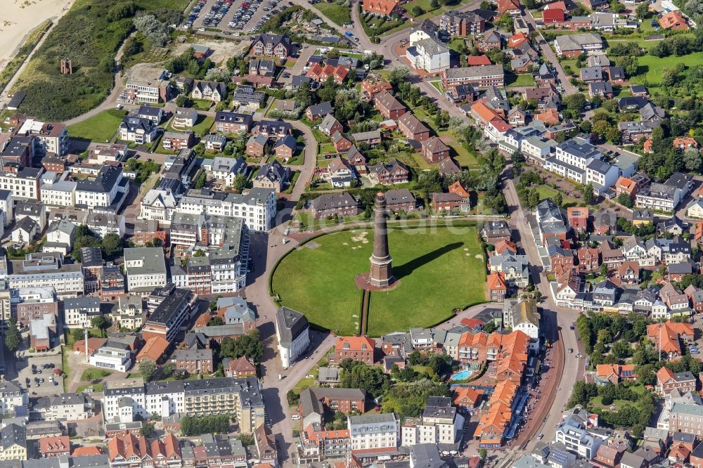 Borkum from above - Island area Borkum with the village center in Borkum in the state Lower Saxony, Germany