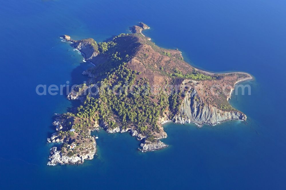 Fethiye from above - Island in the bay of Fethiye in Turkey